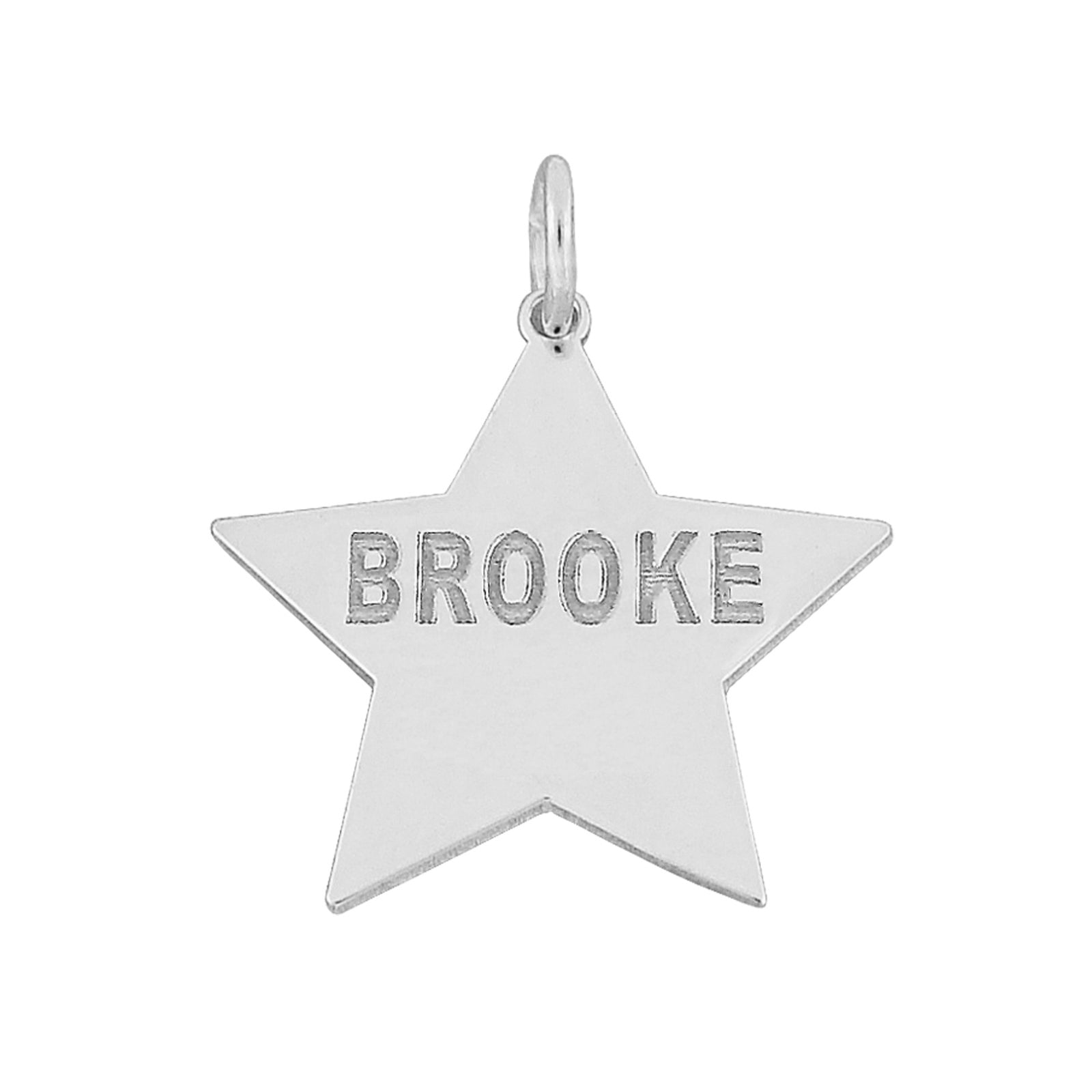 Solid Gold Personalized Name Laser Engraved Star Disc Charm Pendant Minimal Fine Jewelry