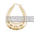 10k Real Gold Shrimp Design Door knocker Oval Shape Earrings 1.75 Inch Wide.