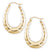10k Real Gold Skinny Shrimp Door Knocker Oval Drop Dowm Earrings 1 Inch Wide.