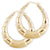 10k Real Gold Skinny Shrimp Door Knocker Oval Shape Drop Down Earrings 1.75 Inches Wide