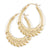 Large 10k Real Gold Wheat Design Hollow Door Knocker Hoop Earrings 1.5 inches