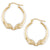 Real 10k  Gold 2 Ram's Heads Shiny Polished Hoop Earrings 1.1 Inch Wide