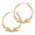 10k Real Gold 2 Ram's Heads Shiny Polished Hoop Earrings 1.6 Inch Wide