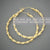 Real 10k Gold 4 mm Twisted Round Hollow Circle Hoop Earrings 2 inches Diameter