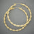 Real 10k Gold 4 mm Twisted Round Hollow Circle Hoop Earrings Large Size 2.75 inches Diameter.