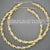 Extra Large 10k Real Gold 4 mm Twisted Round Hollow Hoop Earrings 3.5 inches Diameter.