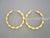 10k Real Gold 6 mm Twisted Round Hollow Hoop Earrings 2.3 inches Diameter