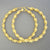 Large 10k Real Gold 6 mm Twisted Round Hollow Hoop Earrings 3 inches Diameter.