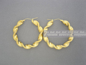10K gold 8mm twisted hoop earring