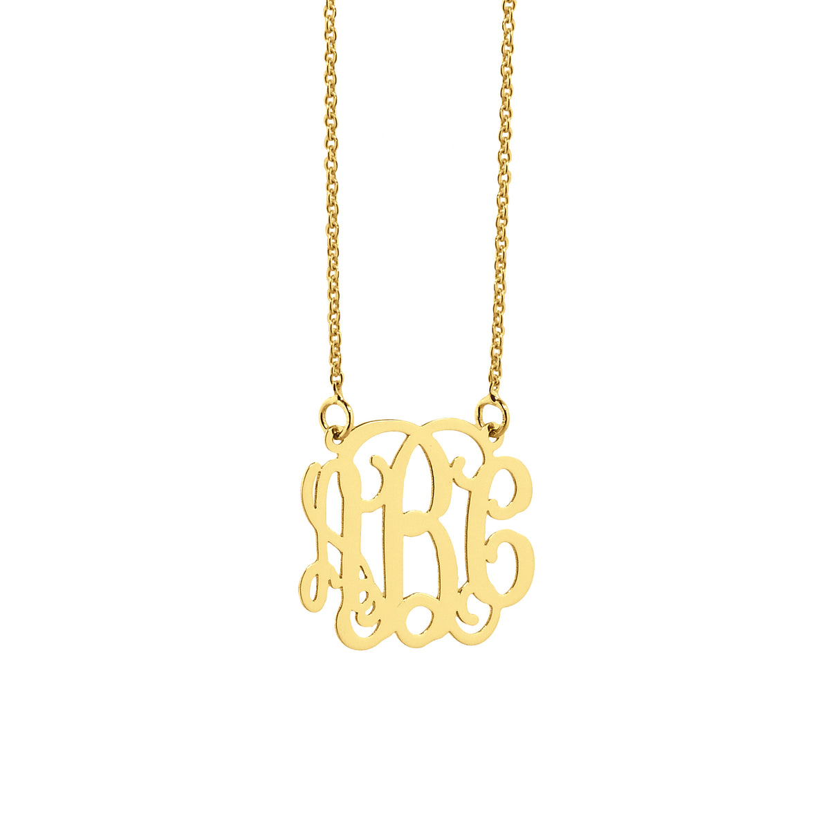 Extra Small 10kt or 14kt Solid Gold Mini 3 Initials Monogram Tiny Necklace 0.6 Inch Personalized Jewelry GM29C