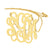 10k or 14k Solid Gold 3 Initials Personalized Monogram Necklace 1.25 Inch Customized Fine Jewelry
