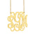 10k or 14k Solid Gold 3 Initials Personalized Monogram Necklace 1.25 Inch Customized Fine Jewelry