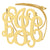 10k or 14k Solid Gold 3 Initials Personalized Monogram Necklace 1.5 Inch Customized Fine Jewelry