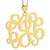 10k or 14k Solid Gold 3 Initials Personalized Monogram Pendant 1.25 Inch Customized Fine Jewelry