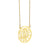 Small Solid 10k or 14k Gold 3 Initials Circle Monogram Necklace 5/8 inch Minimal Customized Fine Jewelry