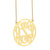 Solid 10k or 14k Gold 3 Initials Circle Monogram Necklace 1 Inch Personalized Fine Jewelry