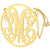 10k or 14k Gold Large 3 Initials 1.5 Inches Circle Monogram Necklace Customized Fine Jewelry GM44C