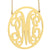 10k or 14k Gold Large 3 Initials 1.5 Inches Circle Monogram Necklace Customized Fine Jewelry GM44C