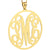 10k or 14k Solid Gold Large 1.5 Inches Circle Monogram Pendant Charm Personalized Fine Jewelry