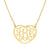 Small 10k or 14k Solid Gold 3 Initials Heart Monogram Necklace Charm 0.75 Inch Wide GM51C
