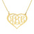 Solid 10k or 14k Gold 3 Initials Heart Personalized Monogram Necklace 1 inch Customized Fine Jewelry