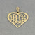 Solid 10k or 14k Gold 3 Initials Heart Customized Monogram Pendant 1 inch Personalized Fine Jewelry