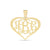 Solid 10k or 14k Gold 3 Initials Heart Customized Monogram Pendant 1 inch Personalized Fine Jewelry