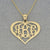 Solid 10k or 14k Gold 3 Initials Heart Customized Monogram Pendant 1 inch Personalized Fine Jewelry