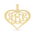 Solid 10k or 14k Gold 3 Initials Heart Customized Monogram Pendant 1.25 Inch Personalized Fine Jewelry