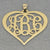 10k or 14k Solid Gold 3 Initials Heart Personalized Monogram Pendant 1.5 Inch Customized Fine Jewelry