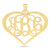10k or 14k Solid Gold 3 Initials Heart Personalized Monogram Pendant 1.5 Inch Customized Fine Jewelry