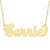 Solid 10k or 14k Gold Personalized Cursive Carrie Name Necklace Custom Made Fine Jewelry NN11