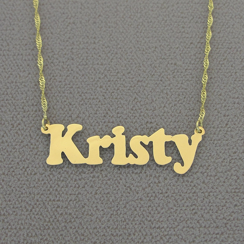Small Size 14k or 10kt Gold Any Name Necklace Personalized Customized Jewelry NN23S