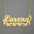 14k or 10k Solid Gold Personalized Name Diamond Cuts Hearts Necklace jewelry NN46