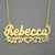 14k or 10k Solid Gold Personalized Jewelry Name Necklace Diamond Cuts Heart NN48