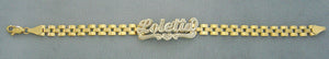 10K solid gold 6mm presidential watch band link 3D iced out custom nameplate bracelet