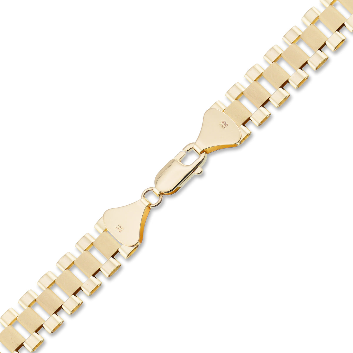 10K Solid Real Gold 12 mm Presidential Watch Band Style Hip Hop Bracelet or Anklet