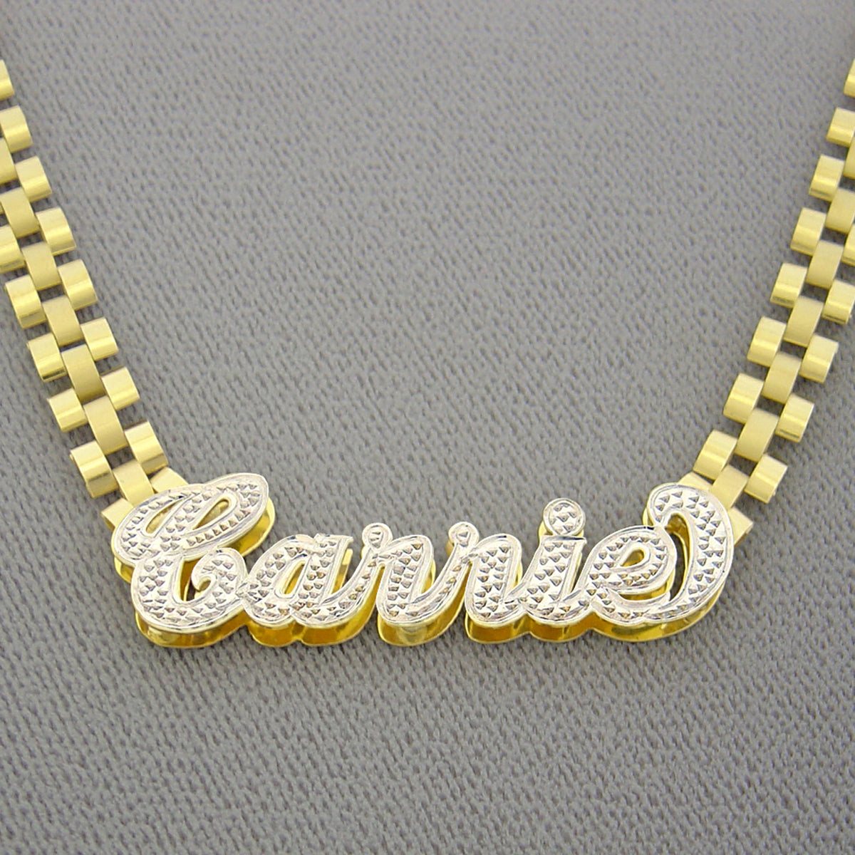 Real 10K Solid Gold Iced Out Personalized Name 6 mm Watch-Band Link Style Chain Hip Hop Fine Jewelry.