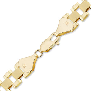 Back view of lobster claw closure on 8mm 10K gold presidential link chain