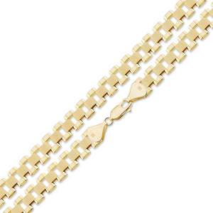 Coiled 10K real yellow gold 8mm presidential style link necklace