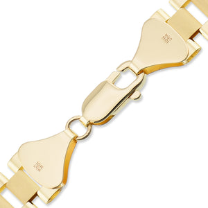 Close-up detail of 12mm solid gold presidential watch band links