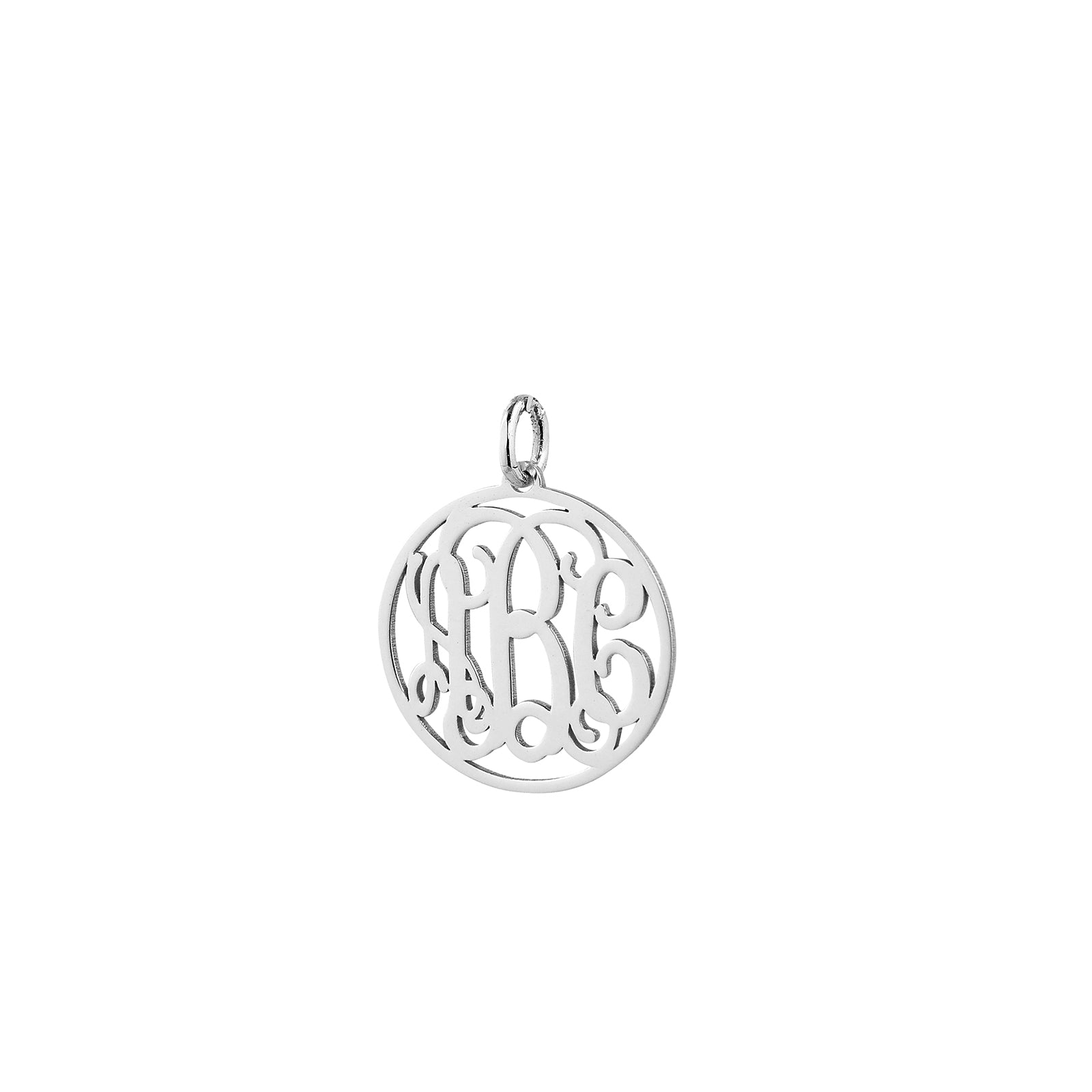 Personalized 925 sterling silver 3 initial circle monogram pendant