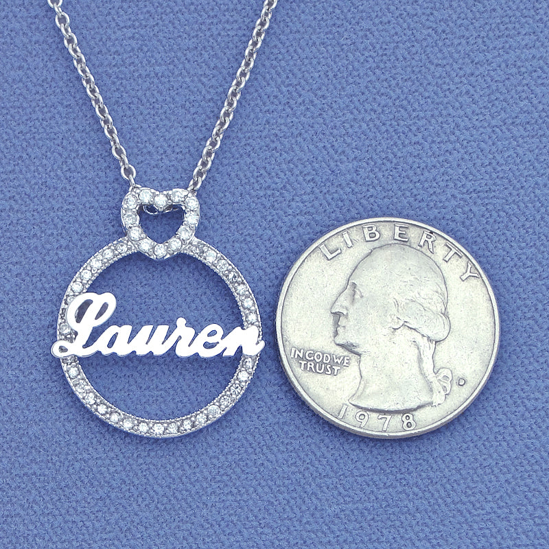 Sterling Silver Eternity Cubic Personalized Name Pendant SP01
