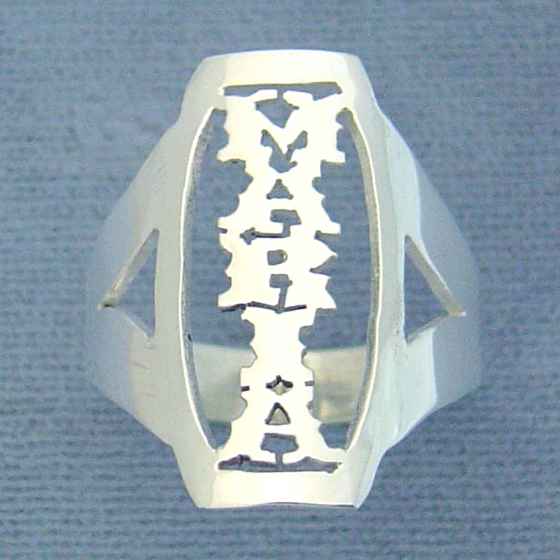 Personalized Sterling Silver Vertical Name Band Ring SR02