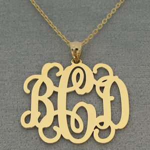 Handcrafted solid gold personalized monogram jewelry made in Los Angeles, California.