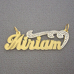 Personalized Gold Name Pendant Two Tone Charm NT17