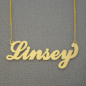 Personalized 10-14kt Gold Script Name Necklace Jewelry NN20