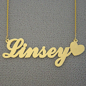 Personalized 10-14k Gold Name Necklace with Heart Jewelry NN30