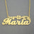 Personalized Gold Name with Flower Design Necklace Jewelry NN41