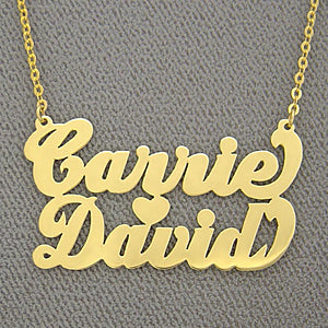 Personalized Gold Two Names with Heart Necklace NN90